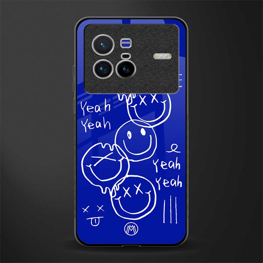sassy smiley faces glass case for vivo x80 image