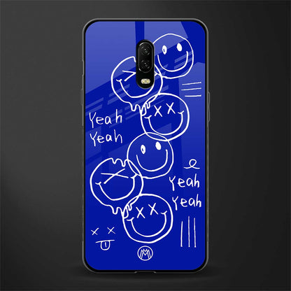 sassy smiley faces glass case for oneplus 6t image