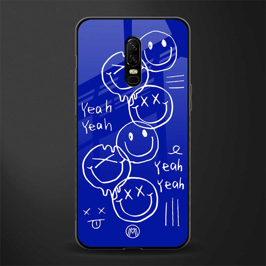 sassy smiley faces glass case for oneplus 6 image