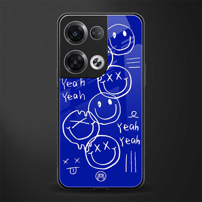sassy smiley faces back phone cover | glass case for oppo reno 8 pro