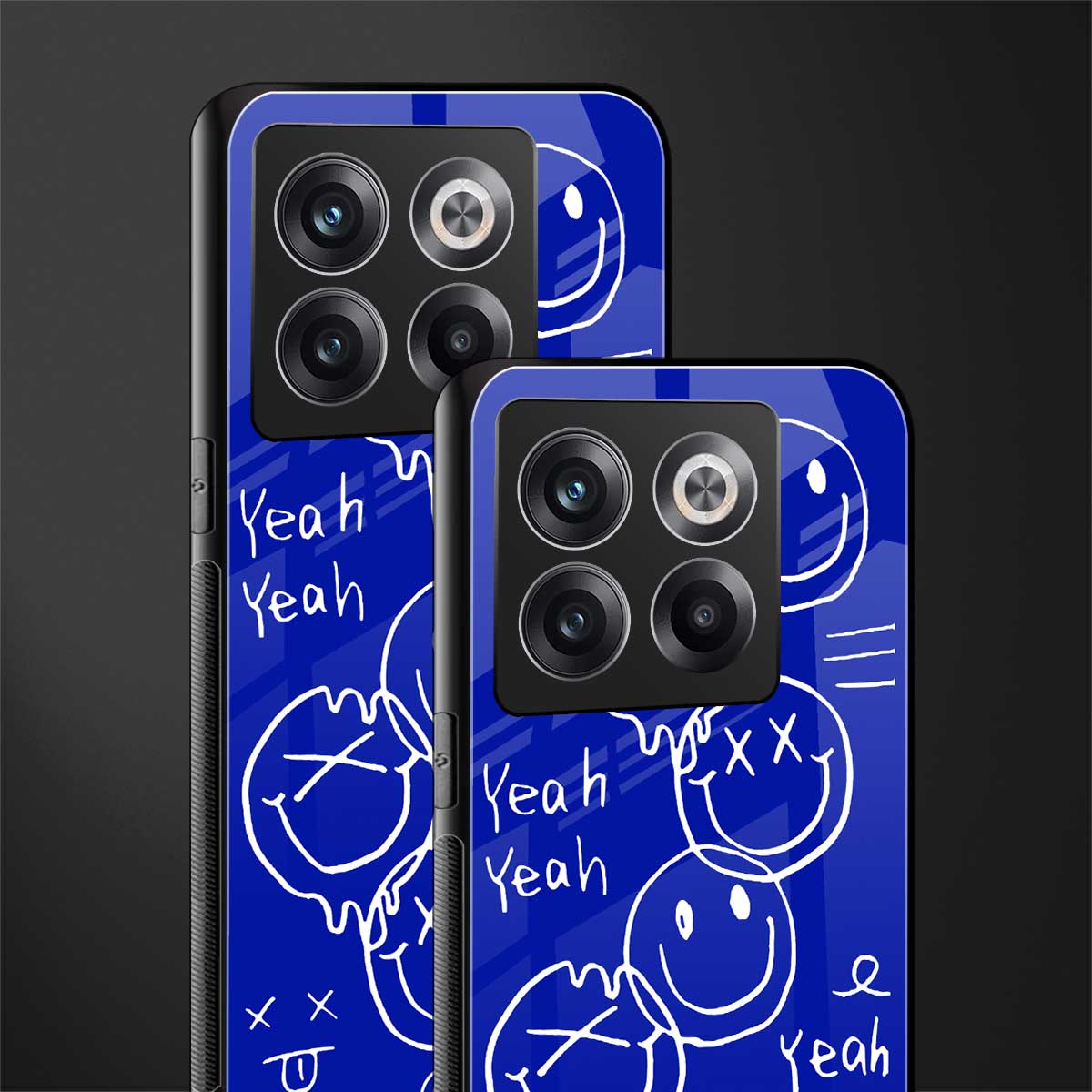 sassy smiley faces back phone cover | glass case for oneplus 10t
