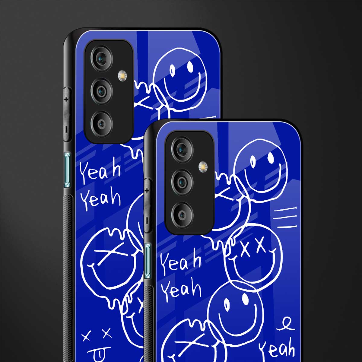 sassy smiley faces back phone cover | glass case for samsung galaxy f23 5g