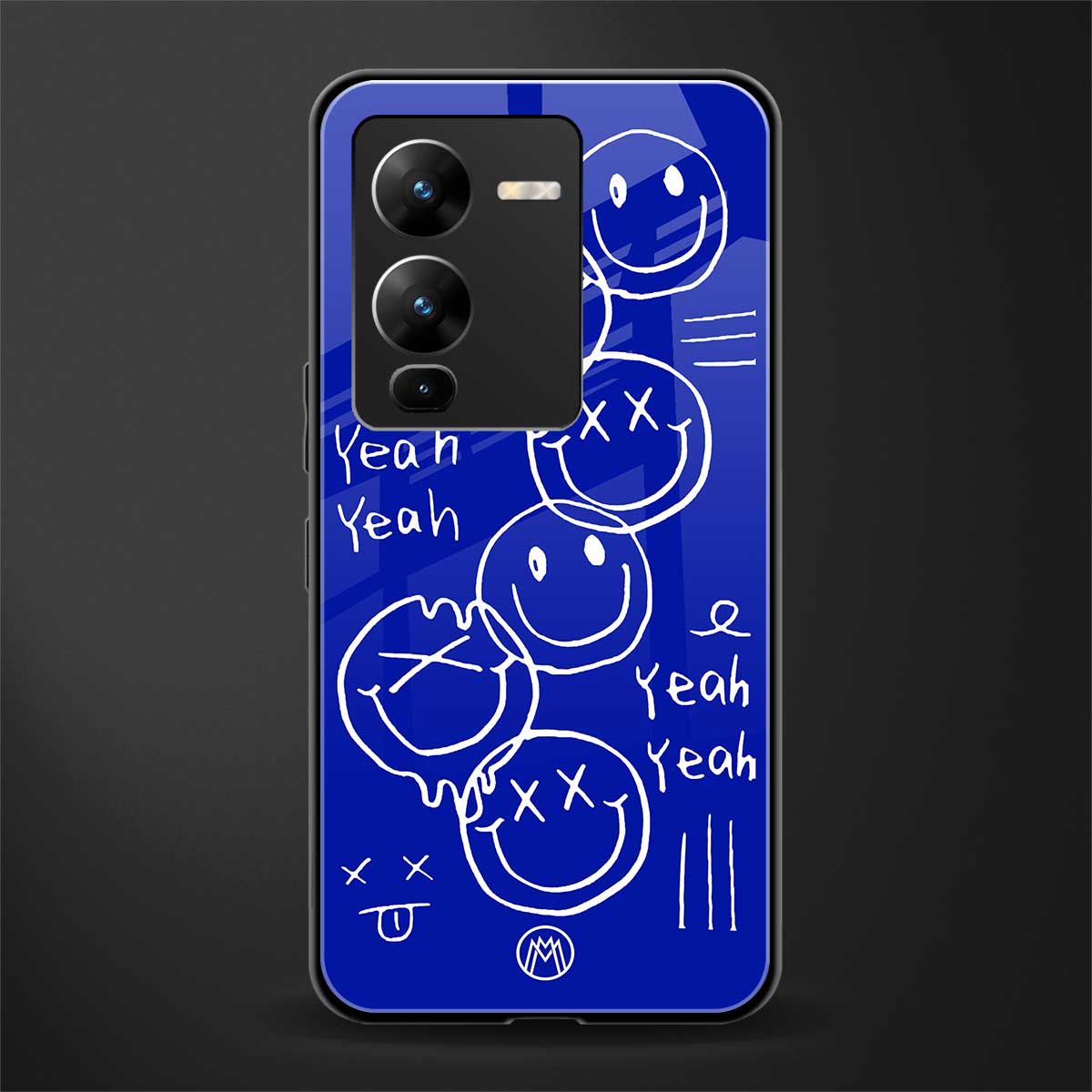 sassy smiley faces back phone cover | glass case for vivo v25 pro 5g