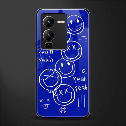 sassy smiley faces back phone cover | glass case for vivo v25 pro 5g
