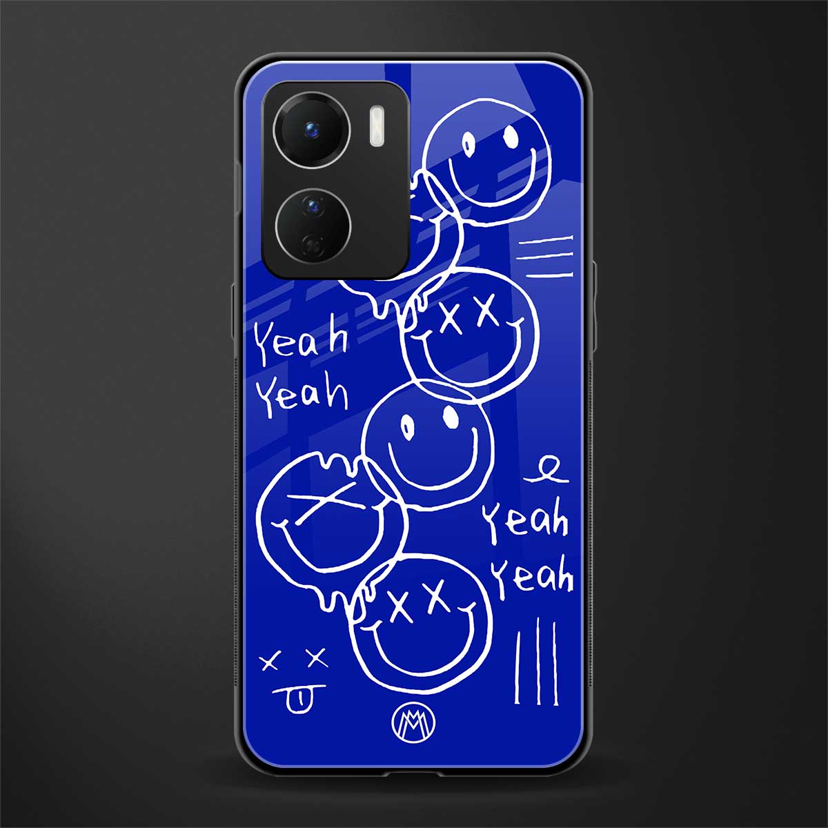 sassy smiley faces back phone cover | glass case for vivo y16