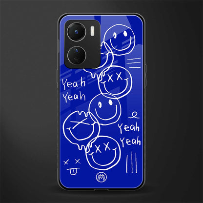 sassy smiley faces back phone cover | glass case for vivo y16