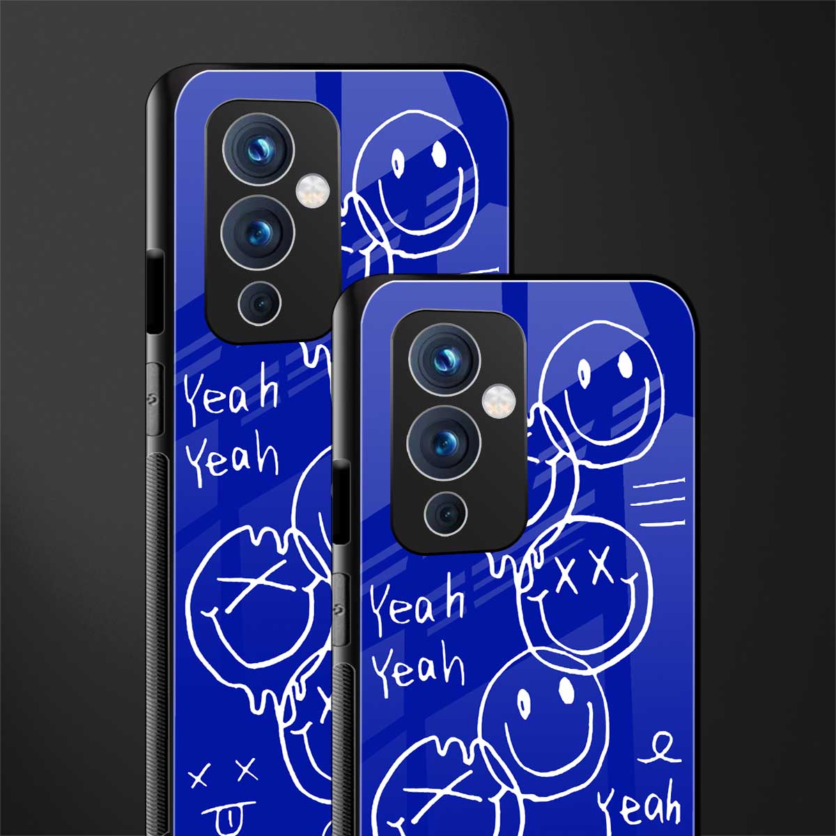 sassy smiley faces back phone cover | glass case for oneplus 9