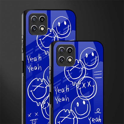 sassy smiley faces back phone cover | glass case for samsung galaxy f42
