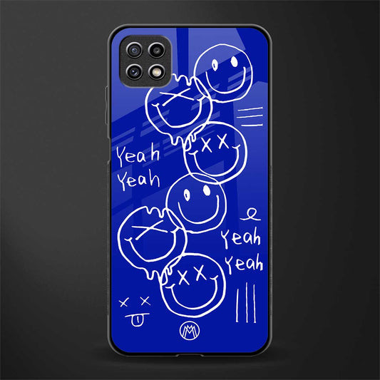 sassy smiley faces back phone cover | glass case for samsung galaxy f42