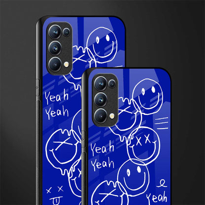 sassy smiley faces back phone cover | glass case for oppo reno 5