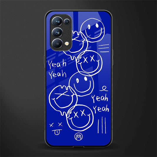 sassy smiley faces back phone cover | glass case for oppo reno 5