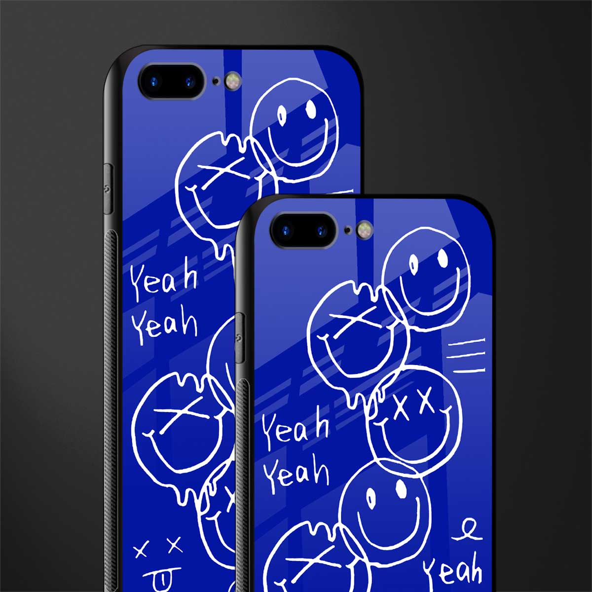 sassy smiley faces glass case for iphone 8 plus image-2