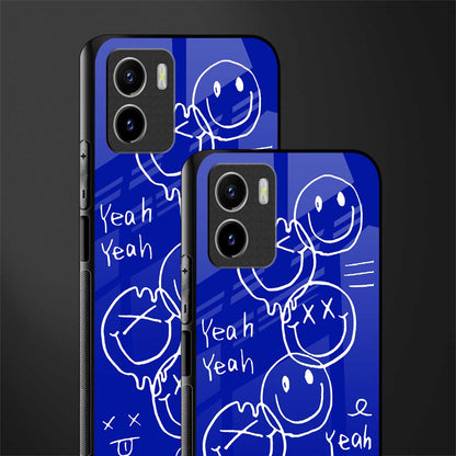 sassy smiley faces back phone cover | glass case for vivo y72