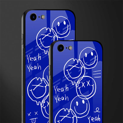 sassy smiley faces glass case for iphone 7 image-2
