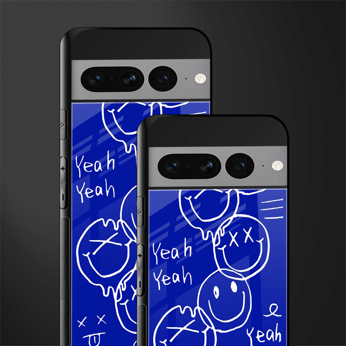 sassy smiley faces back phone cover | glass case for google pixel 7 pro