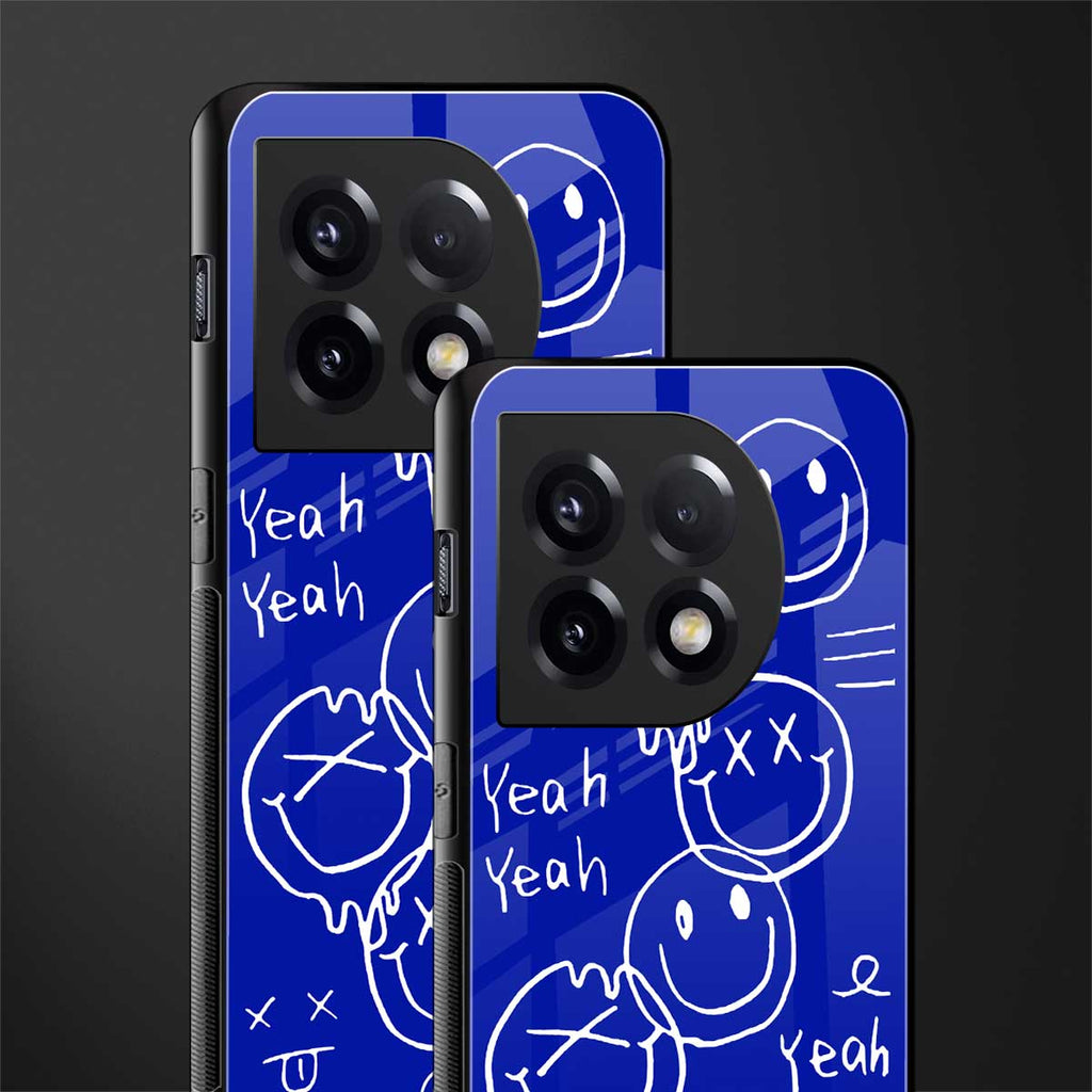 sassy smiley faces back phone cover | glass case for oneplus 11