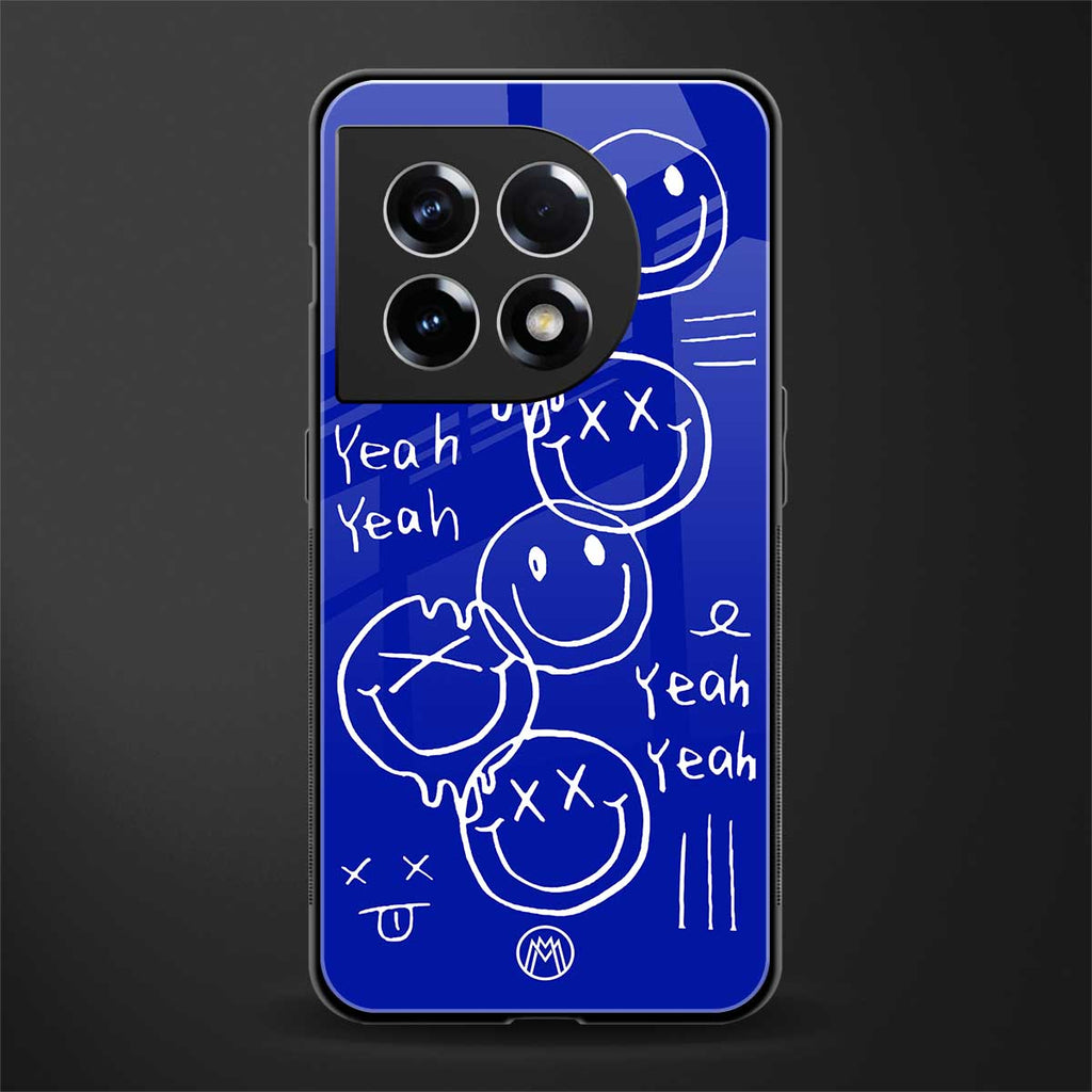 sassy smiley faces back phone cover | glass case for oneplus 11
