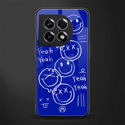 sassy smiley faces back phone cover | glass case for oneplus 11