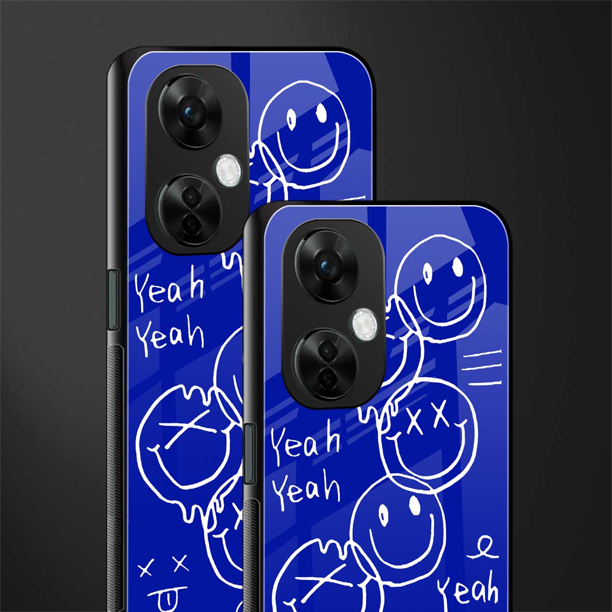 sassy smiley faces back phone cover | glass case for oneplus nord ce 3 lite