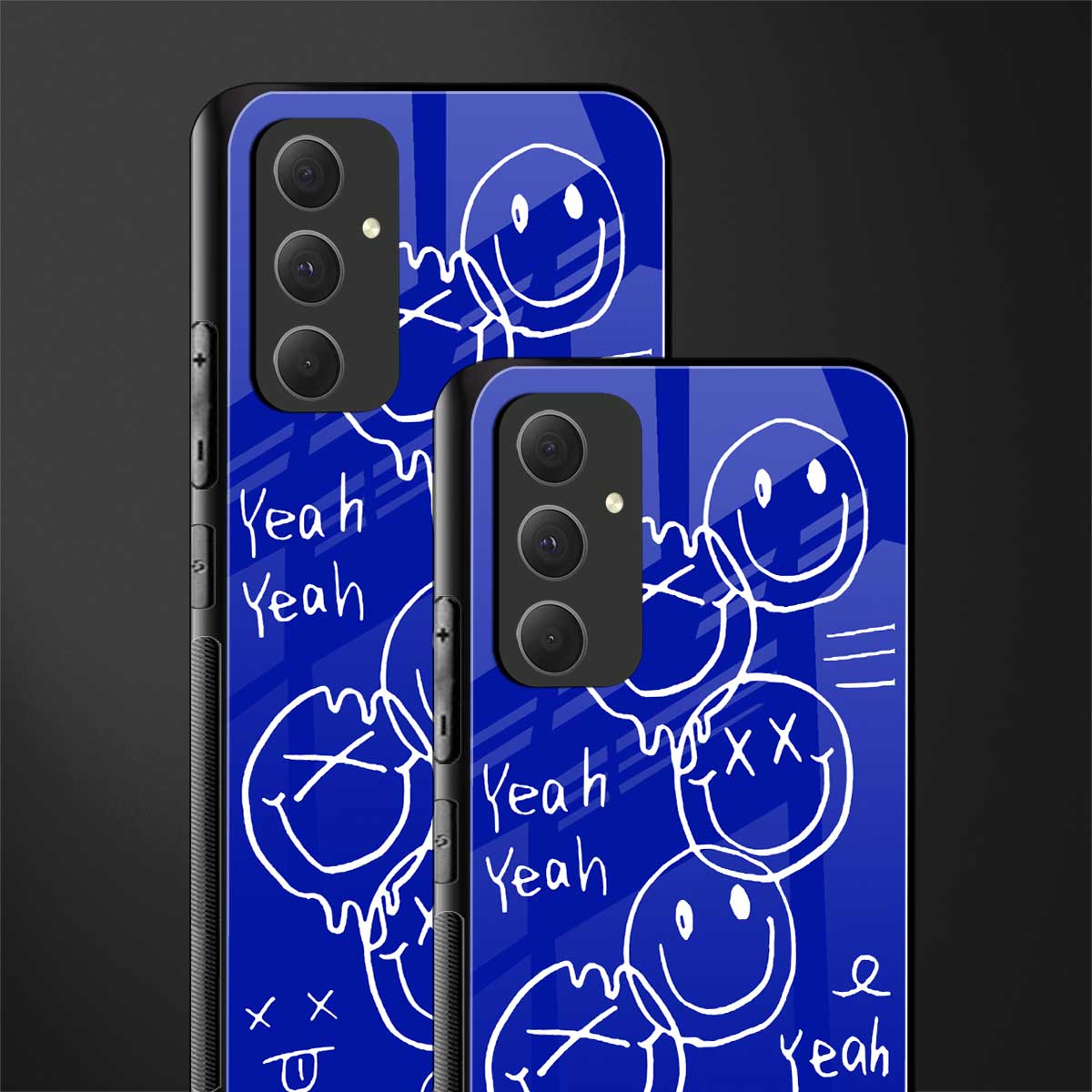sassy smiley faces back phone cover | glass case for samsung galaxy a54 5g