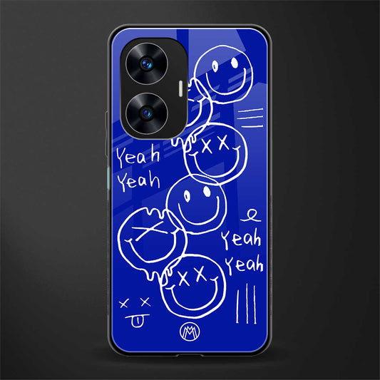 sassy smiley faces back phone cover | glass case for realme c55
