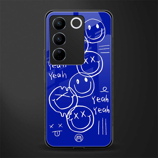 sassy smiley faces back phone cover | glass case for vivo v27 pro 5g