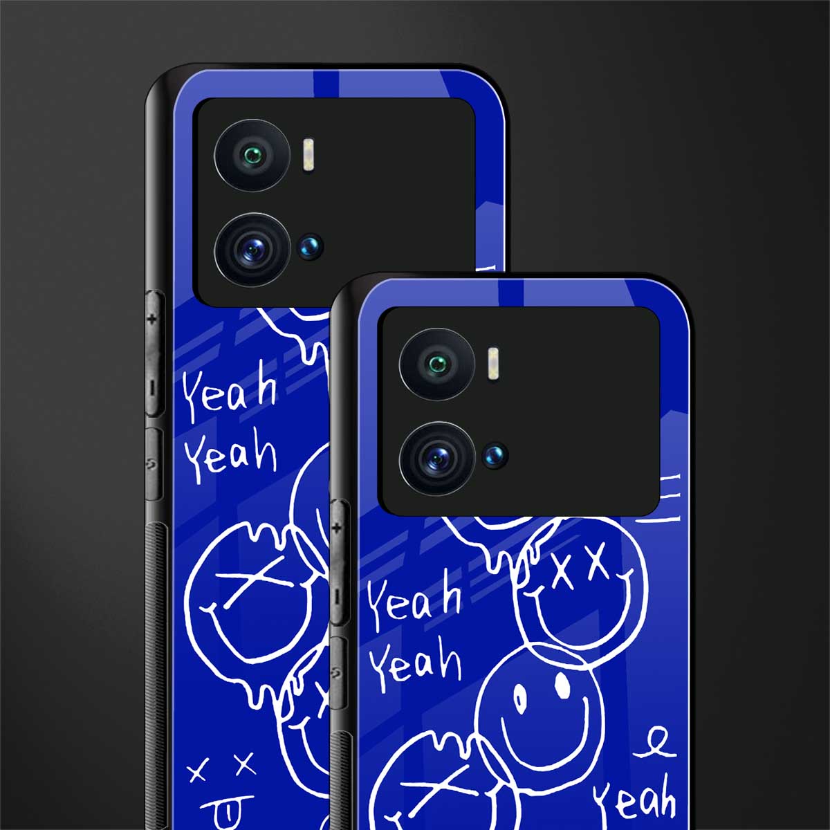 sassy smiley faces back phone cover | glass case for iQOO 9 Pro