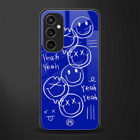sassy smiley faces back phone cover | glass case for samsung galaxy s23 fe 5g