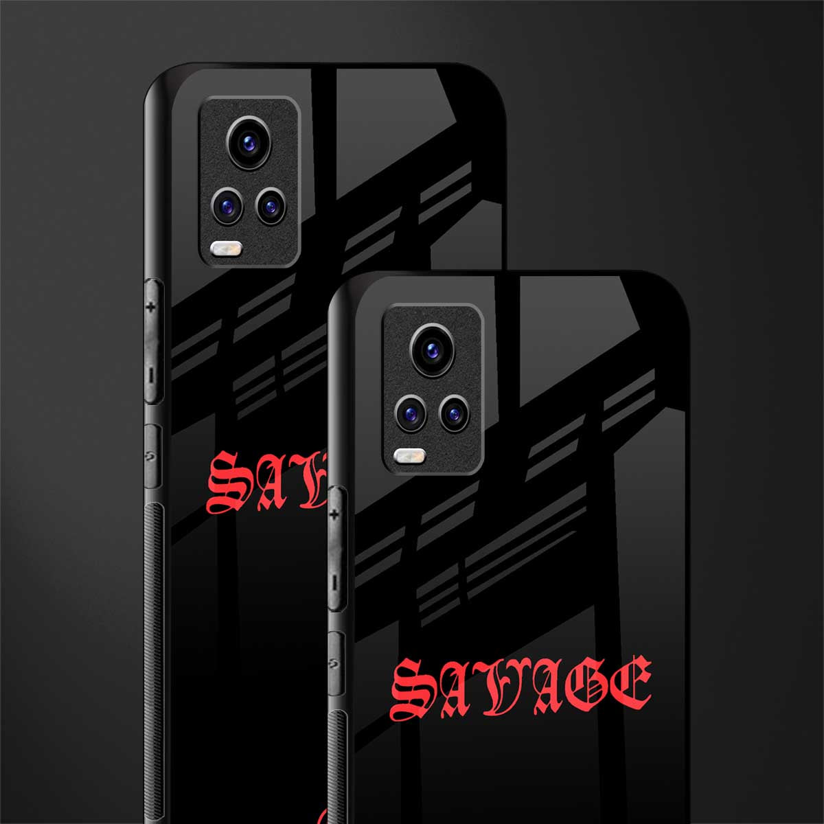 savage back phone cover | glass case for vivo y73