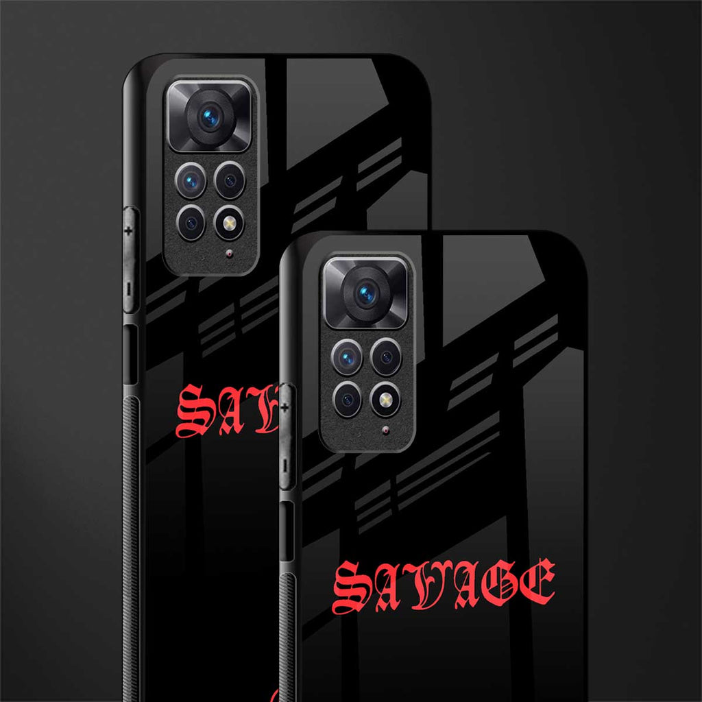 savage back phone cover | glass case for redmi note 11 pro plus 4g/5g