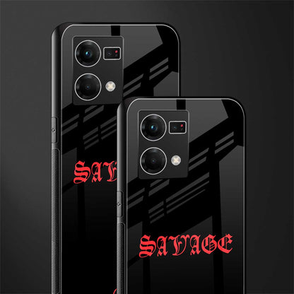 savage back phone cover | glass case for oppo f21 pro 4g