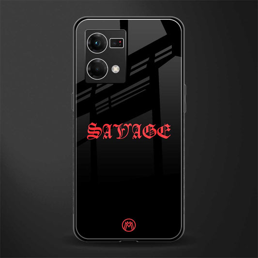 savage back phone cover | glass case for oppo f21 pro 4g
