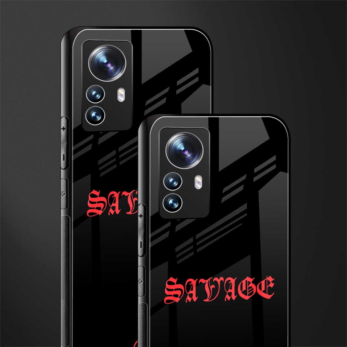 savage back phone cover | glass case for xiaomi 12 pro