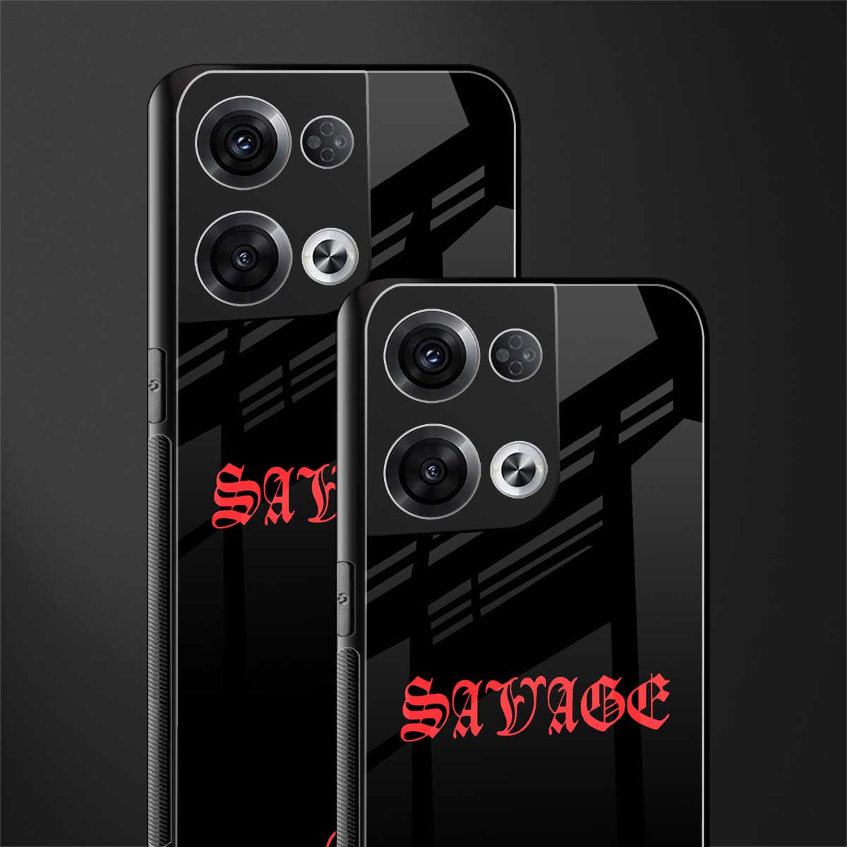 savage back phone cover | glass case for oppo reno 8