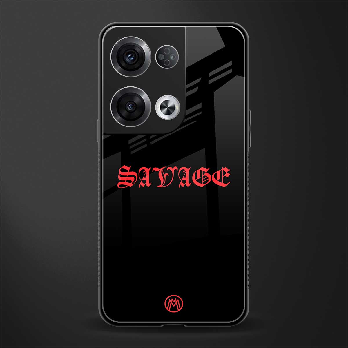 savage back phone cover | glass case for oppo reno 8