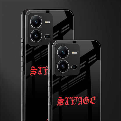 savage back phone cover | glass case for vivo v25-5g
