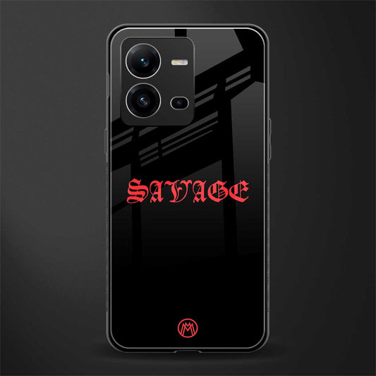 savage back phone cover | glass case for vivo v25-5g