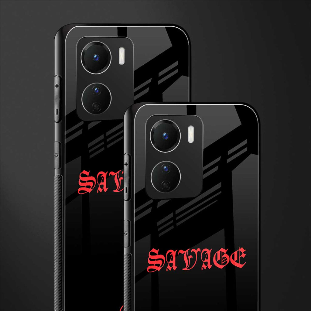savage back phone cover | glass case for vivo y16