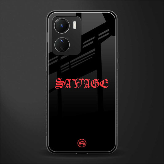 savage back phone cover | glass case for vivo y16