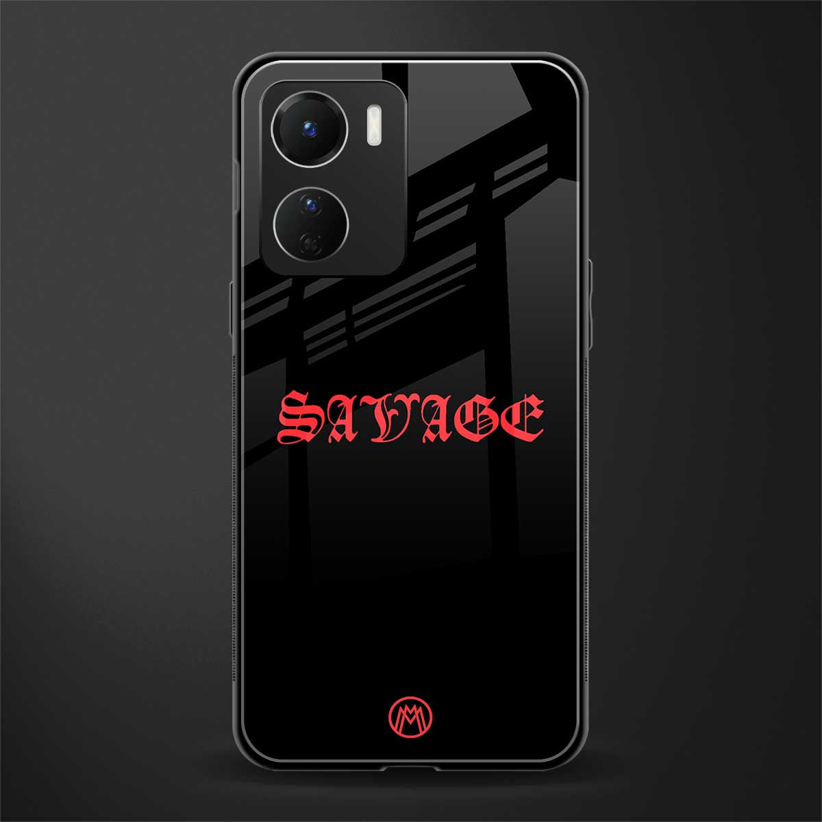 savage back phone cover | glass case for vivo y16