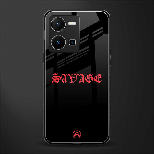 savage back phone cover | glass case for vivo y35 4g