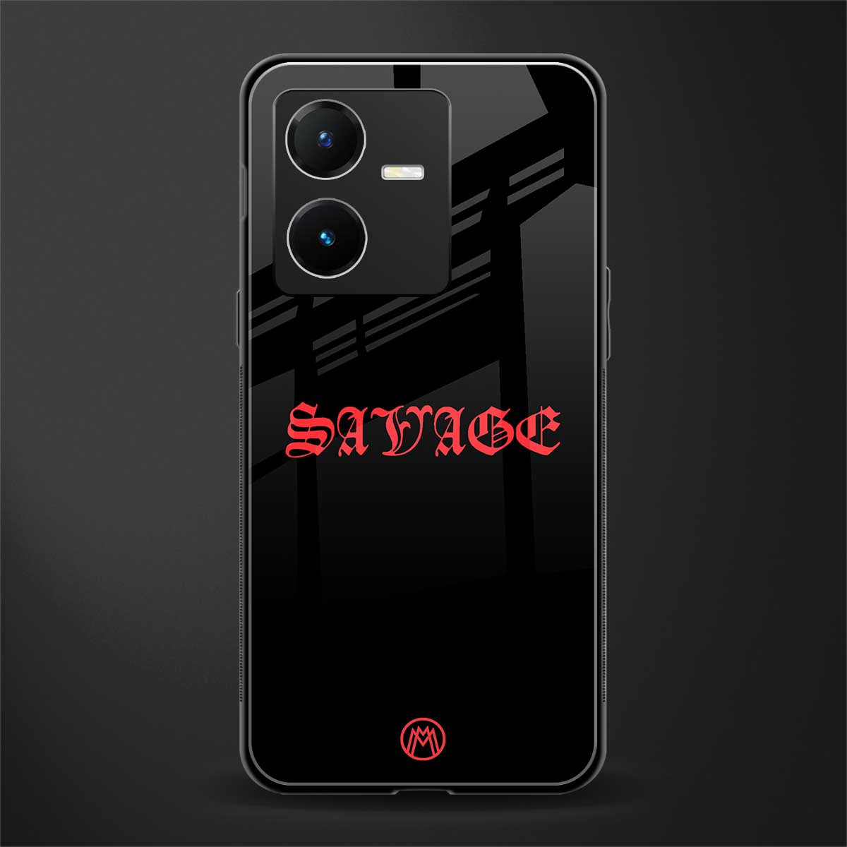 savage back phone cover | glass case for vivo y22