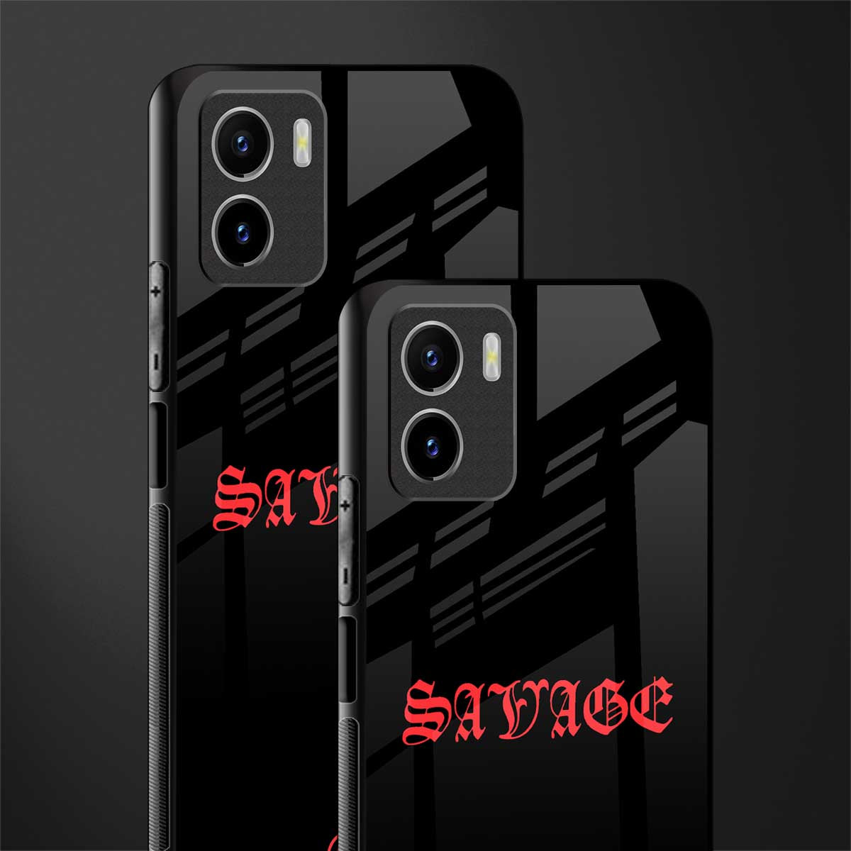 savage back phone cover | glass case for vivo y72