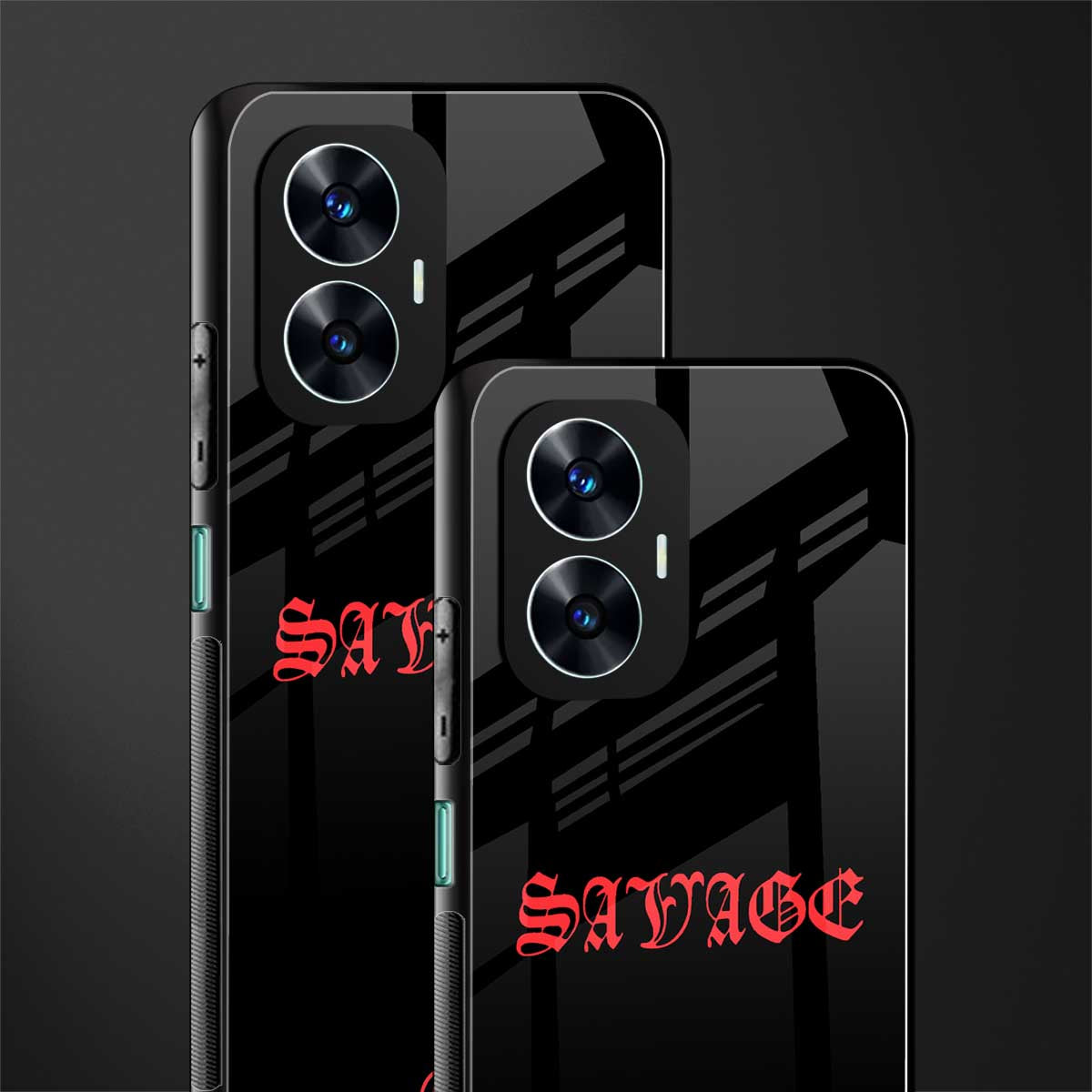 savage back phone cover | glass case for realme c55