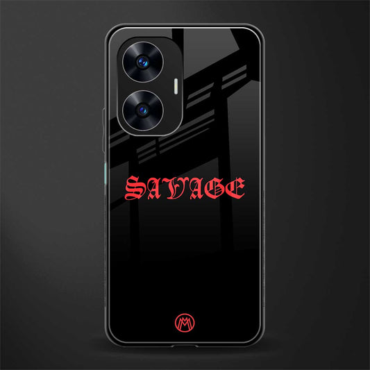 savage back phone cover | glass case for realme c55