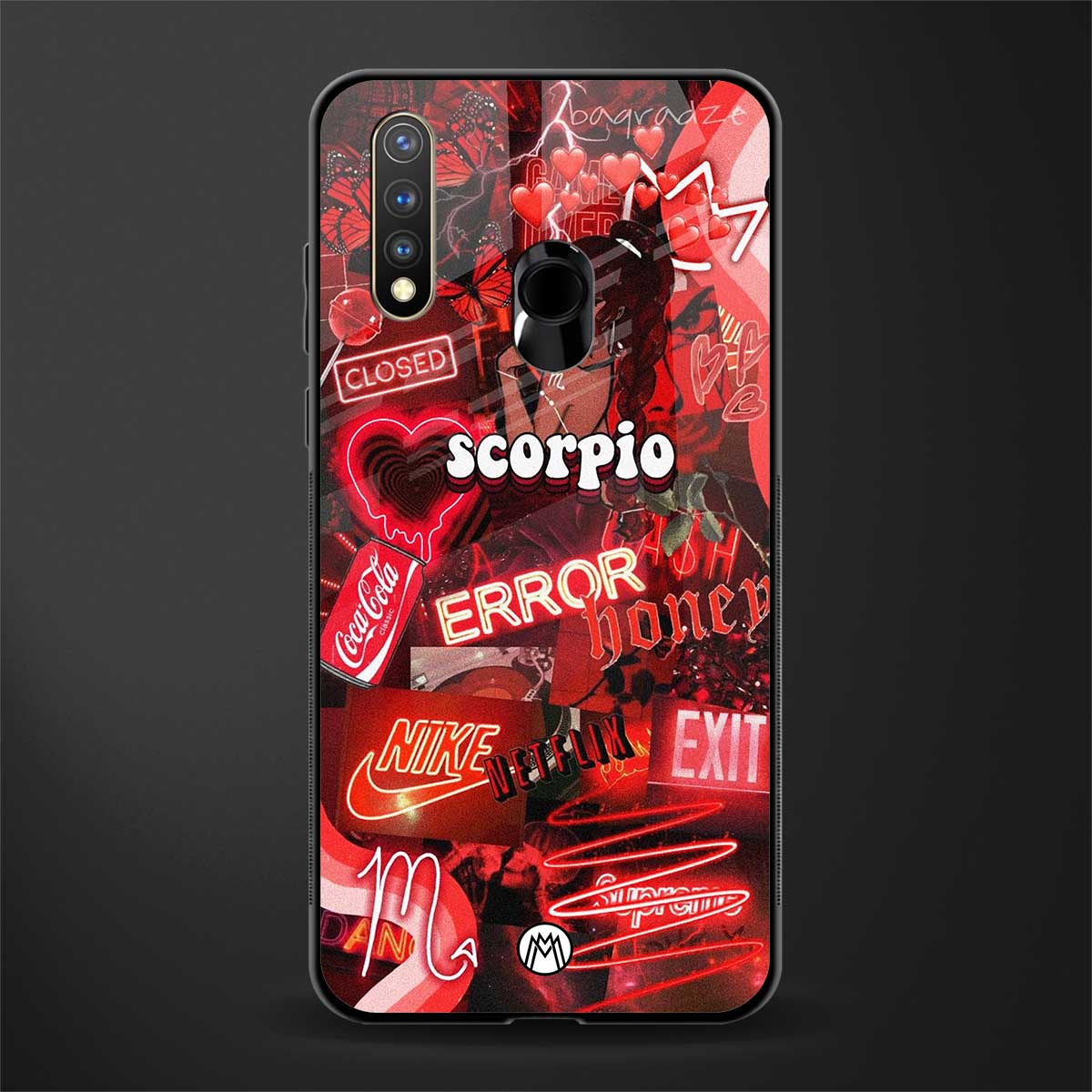 scorpio aesthetic collage glass case for vivo u20 image