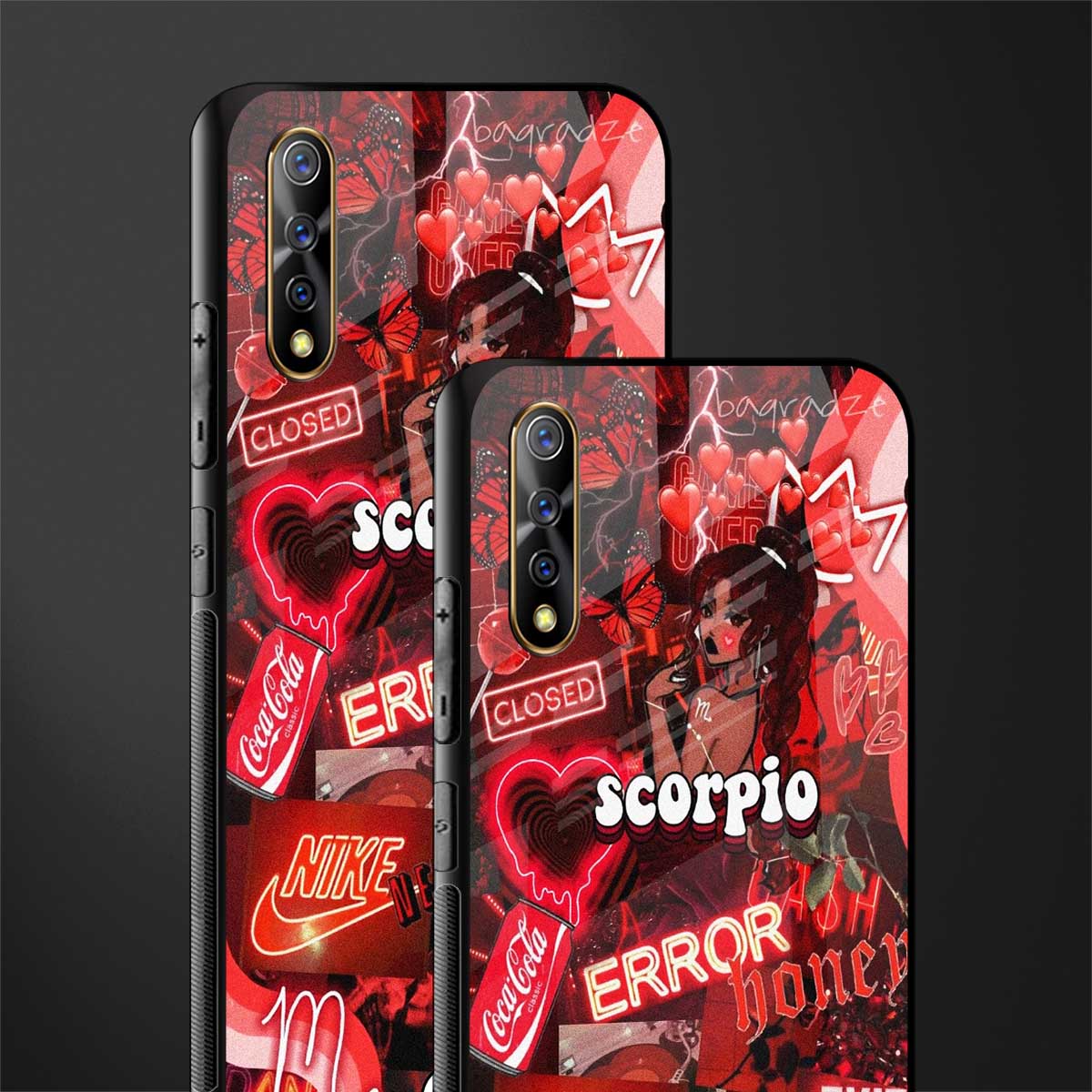 scorpio aesthetic collage glass case for vivo s1 image-2