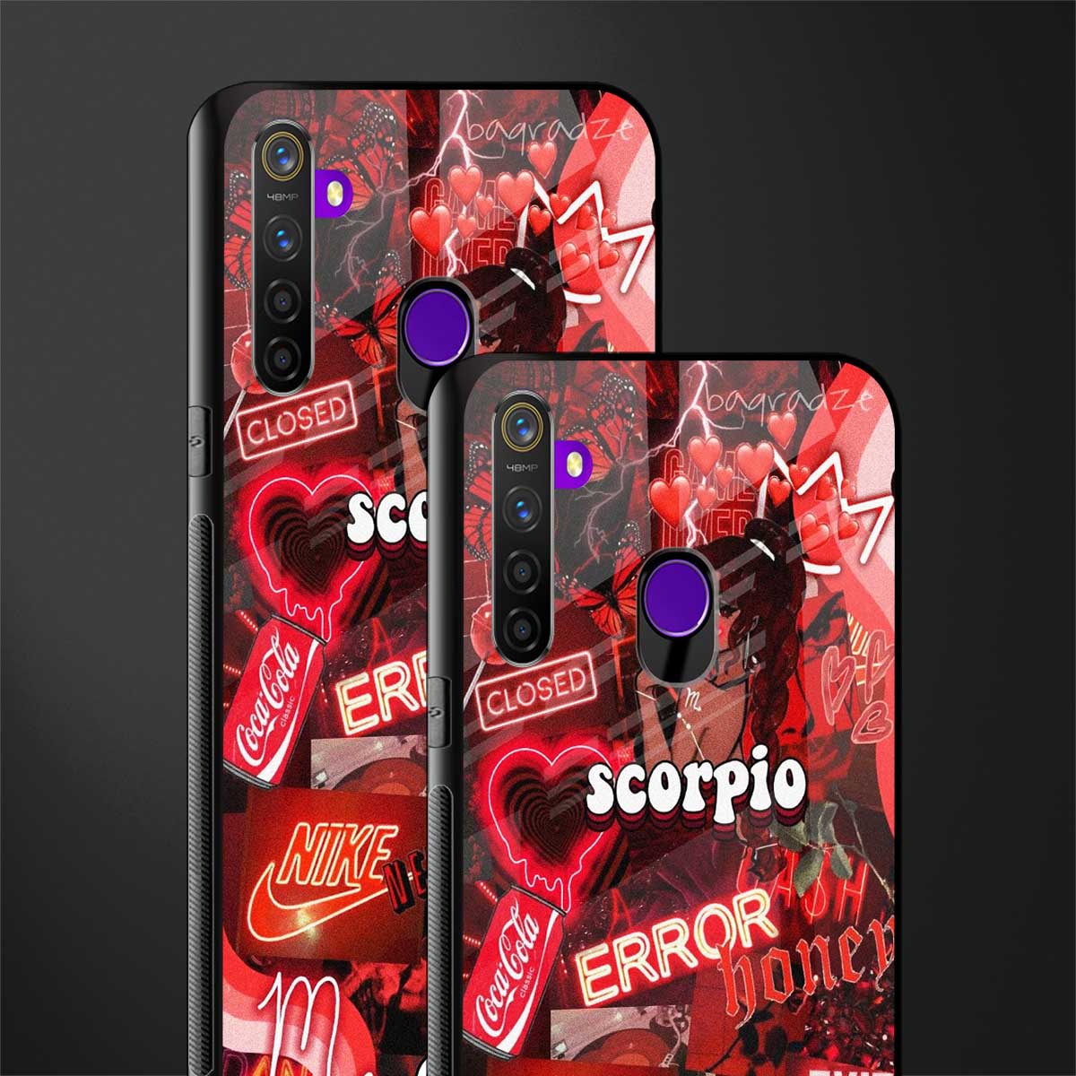 scorpio aesthetic collage glass case for realme 5i image-2