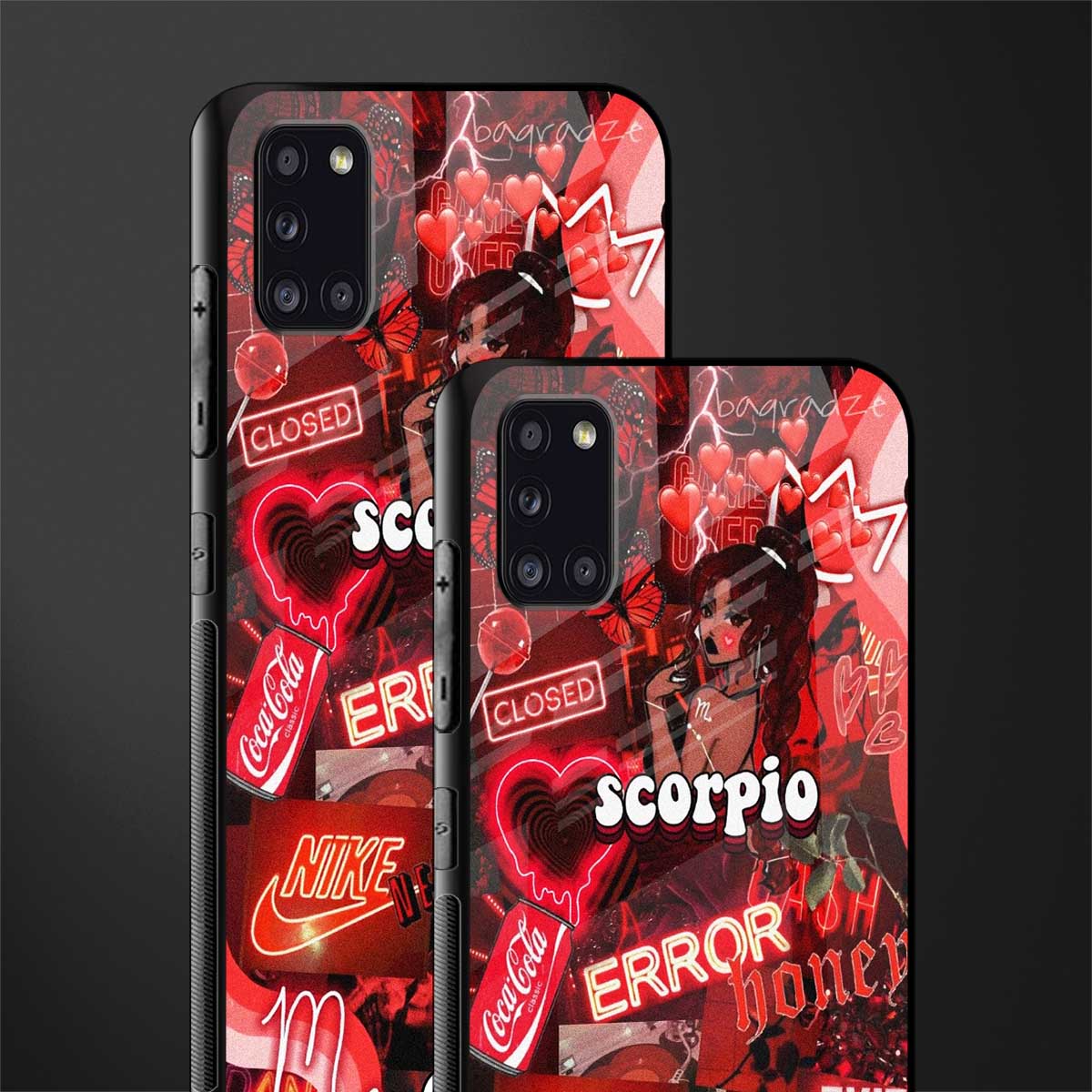 scorpio aesthetic collage glass case for samsung galaxy a31 image-2
