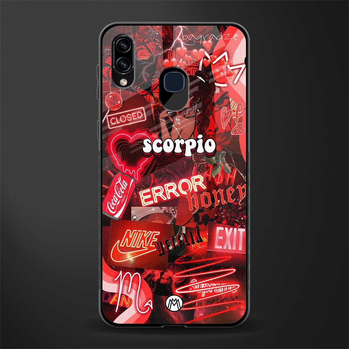 scorpio aesthetic collage glass case for samsung galaxy a20 image